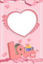 Love, marco rosado, corazón, regalos.