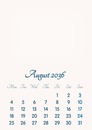 August 2036 // 2019 to 2046 // VIP Calendar // Basic Color // English