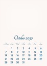 October 2030 // 2019 to 2046 // VIP Calendar // Basic Color // English