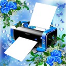 imprimante bleu 2 photos