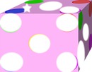 cubo rosa com bolas