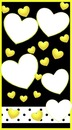 corazones amarillos, collage 5 fotos.
