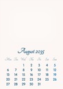 August 2035 // 2019 to 2046 // VIP Calendar // Basic Color // English