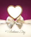 Valentines day, lazo y corazón dorado.