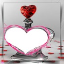 cadre bouteille en forme de coeur photo dans le coeur