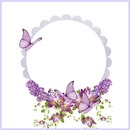 flores y mariposas lila