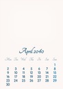 April 2040 // 2019 to 2046 // VIP Calendar // Basic Color // English