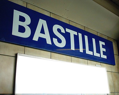 Panneau Station de Métro Bastille Photomontage