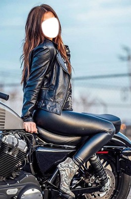 Femme en moto Fotomontage