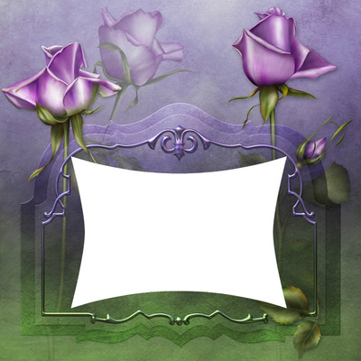 cadre fleurs violette フォトモンタージュ