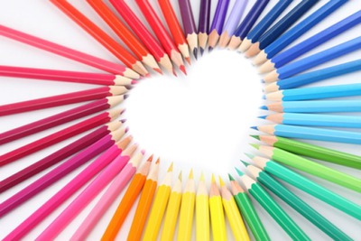 crayon de couleur 1 photo coeur