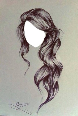 cheveux ondulés Photo frame effect