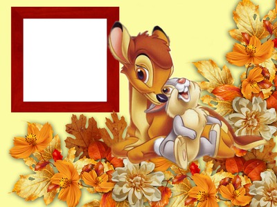 Bambi, podzim Photo frame effect