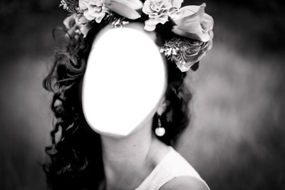 femme noir et blanc Photo frame effect