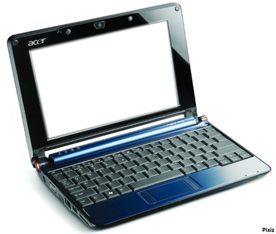 Laptop Acer Azul Montaje fotografico