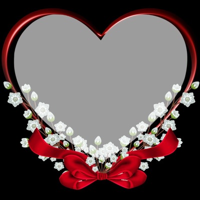 Floral Red Heart Fotomontasje