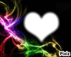 neon hearts Фотомонтажа