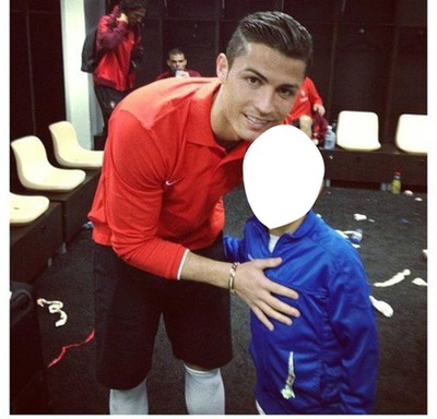 Cristino Ronaldo avec un fan Valokuvamontaasi