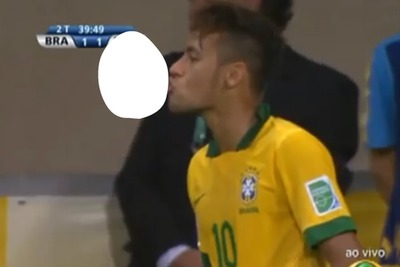 Kiss of Neymar Fotomontasje