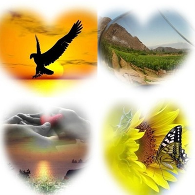 collage de Corazones Photomontage