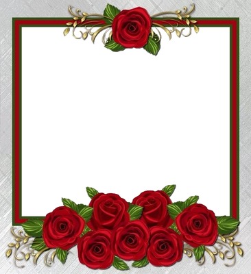 marco y rosas rojas1. Fotomontagem