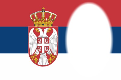Serbia flag Photomontage