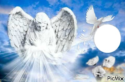 angel with bird Photomontage
