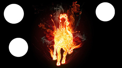 cheval en feu Фотомонтаж
