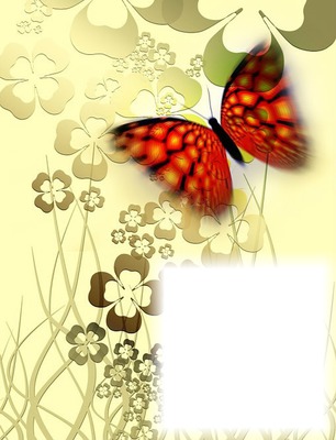 Papillon-trèfles à 4 feuilles Montaje fotografico