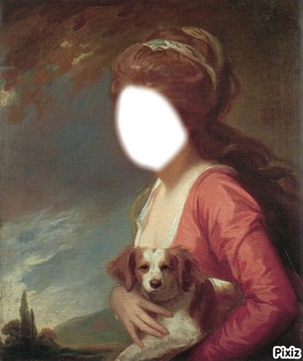 Femme au chien Fotomontaż