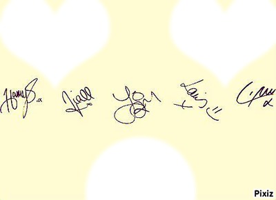 One D 1D Signatures Photo frame effect