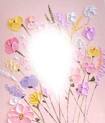 Fleurs pastel Photo frame effect