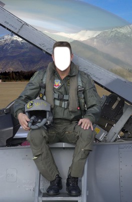 Pilote de l'USAF sur F-16 Photo frame effect