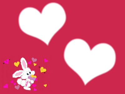 Bunny And Hearts Fotomontasje
