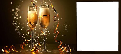 2 coupes champagne Photo frame effect
