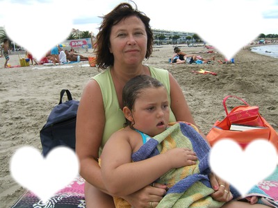 ma maman et moi sur la plage Fotomontáž
