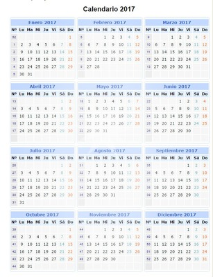 calendario 2017 España フォトモンタージュ