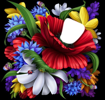 bouquet fleuri Valokuvamontaasi