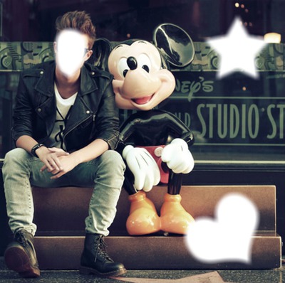 Boy and mickey Photo frame effect