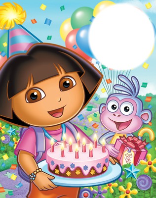 Happy Birthday, Dora! Photo frame effect