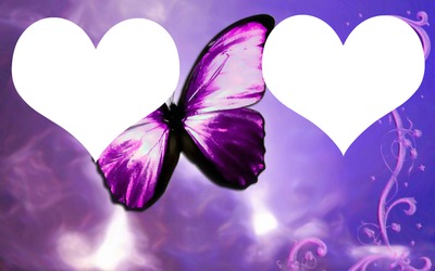 papillon et 2 coeur Фотомонтаж