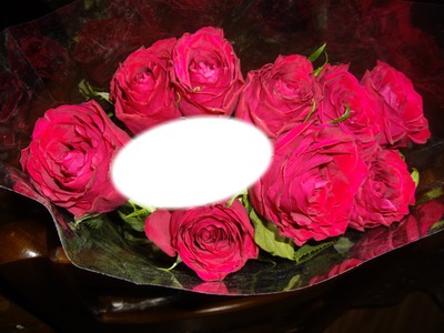 bouquet rose Photomontage