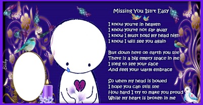 missing you isnt easy Photo frame effect