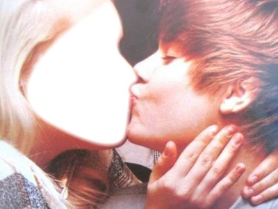justin bieber kissing you Photo frame effect