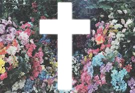 Croix en flowers. Photo frame effect