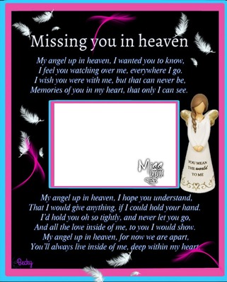 missing you in heaven Photo frame effect