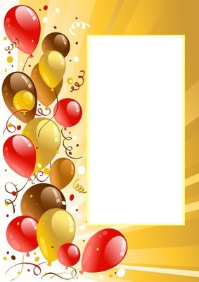 marco cumpleaños, globos. Fotomontasje