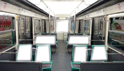 metro parisien pele méle Фотомонтаж