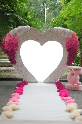 decoración, corazón de flores. Photo frame effect