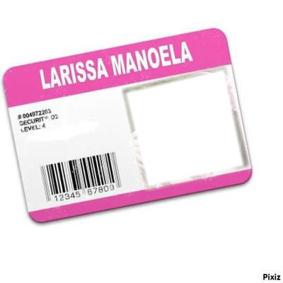 carteirinha de fã da larissa manoela Fotomontaža